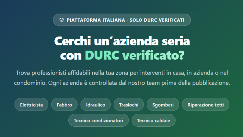 Aziende con DURC: come trovare un artigiano certificato online?
