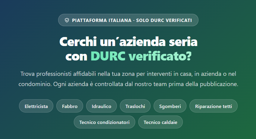 Aziende con DURC: come trovare un artigiano certificato online?